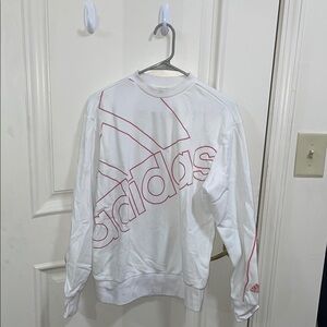 Adidas White and Pink Sweatshirt